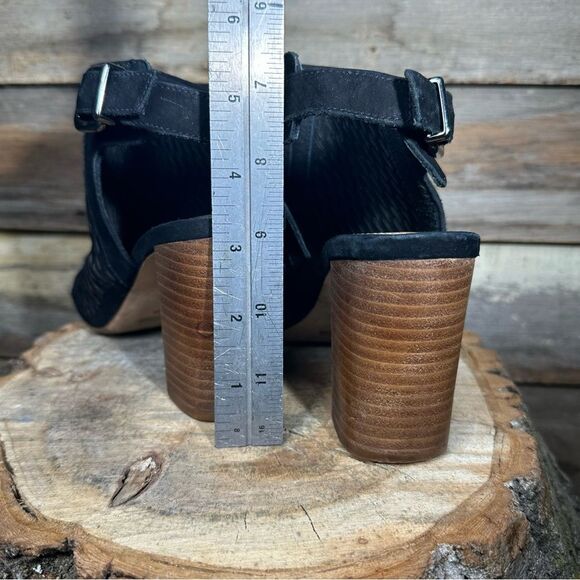 Antonio Melani Black Suede Peep Toe Slingback Heel sz 6.5 - Picture 5 of 7